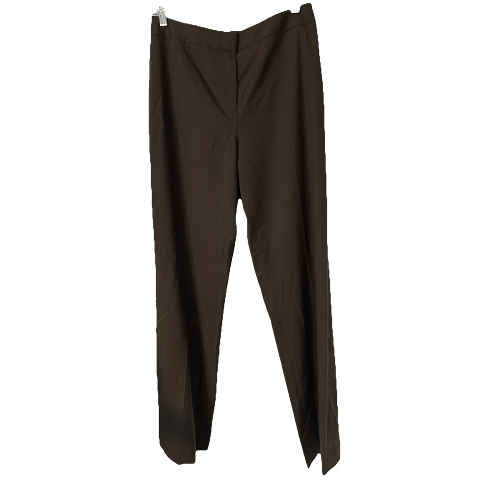 Lafayette 148 Brown Wool Blend Straight Wide Leg Slack Work‎ Pants Size 6 Preppy